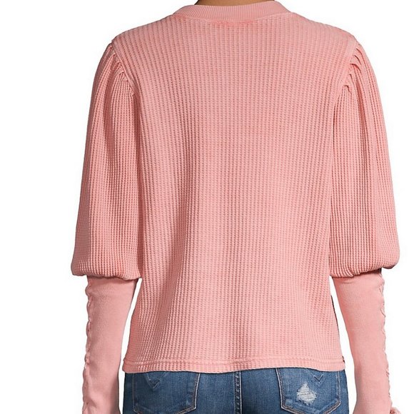 Free People - Pink One Ribbed Cotton Sweater - XS - Picture 2 of 8